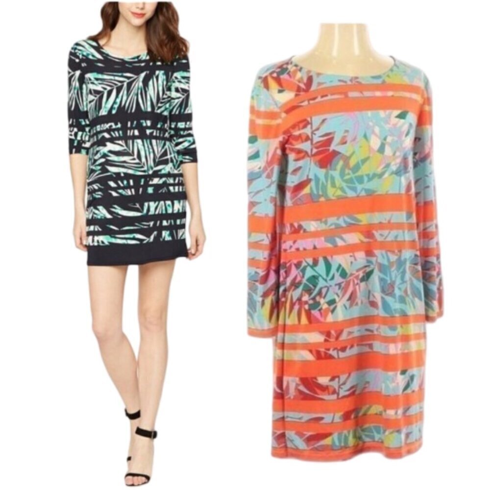 🆕 BCBGMAXAZRIA Noely Stretch 3/4 Sleeve shift Dress SIZE MEDIUM nwt $158